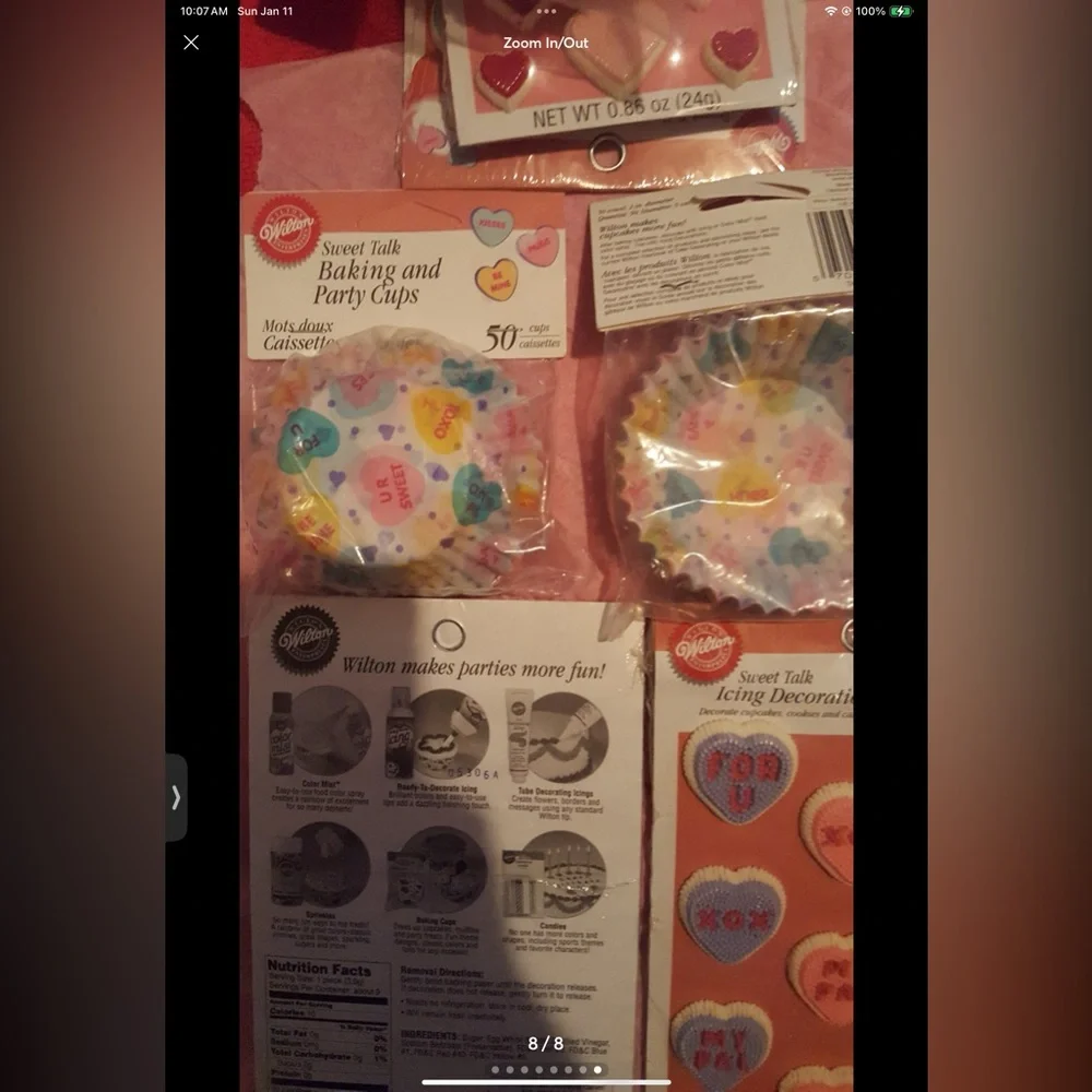 4pc WILTON CUPCAKE VALENTINE'S DECORATON KITS STYLE 2 new